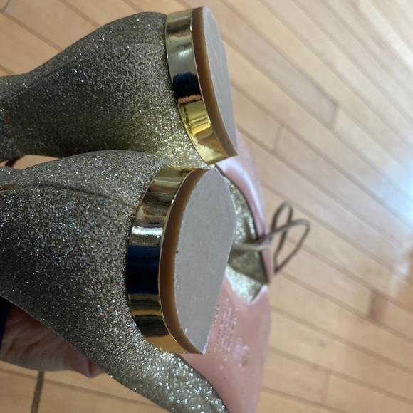 Light Gold Aquazzura Glitter Sparkle Flats - Picture 2 of 2